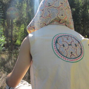 Cowl Hood Shipibo Hooded Waistcoat, Ayahuasca Clothing Ready to Ship for Your Ayahuasca Ceremony