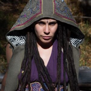 Cowl Hood Shipibo Hooded Waistcoat, Ayahuasca Clothing Ready to Ship for Your Ayahuasca Ceremony