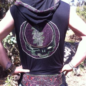 Men's Shipibo Grateful Dead Stealie Hoodie, Ayahuasca Clothing For Deadheads