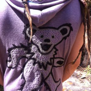 Shipibo Grateful Dead Dancing Bear Hoodie, Ayahuasca Clothing Made to Order For Your Dead Tour