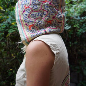 Cowl Hood Shipibo Hooded Waistcoat, Ayahuasca Clothing for Your Ayahuasca Ceremony