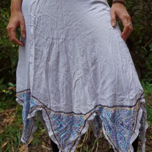 Shipibo White Pixie Skirt, Ayahuasca Clothes, Ceremonial Clothes Made to Order For Your Ayahuasca Ceremony