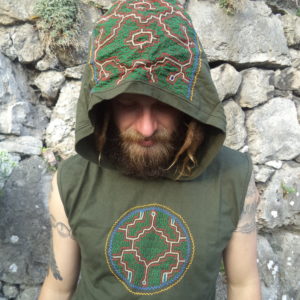 Shipibo Green Hoodie, Ayahuasca Clothing Made to Order Clothes for your Ayahuasca Retreat