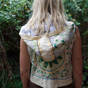 Cowl Hood Shipibo Hooded Waistcoat, Ayahuasca Clothing for Your Ayahuasca Ceremony