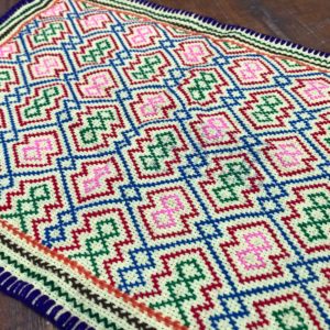 Small Shipibo Tapestry, Ancient Anaconda, Shipibo Artwork, Shipibo Cloth, 33cm by 34 cm