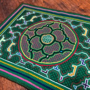 Small Shipibo Tapestry, Chakana, Shipibo Artwork, Shipibo Cloth, 45 cm by 24 cm (Copy)