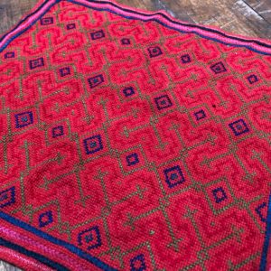 Small Shipibo Tapestry, Ancestral Ayahuasca Design, Shipibo Artwork, Shipibo Cloth, 44cm by 44  cm