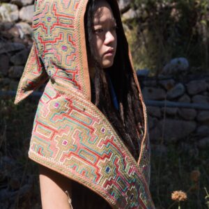 Fully Embroidered Shipibo Pixie Hood, Ayahuasca Visions