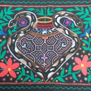 Shipibo Tapestry, The Sacred Vessel, Shipibo Icaro, Shamanic Alter Cloth, 69cm x 54cm