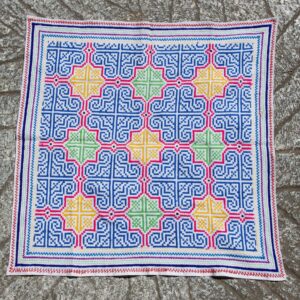 Shipibo Tapestry, Ancestral Ayahuasca, Shipibo Cloth, Shamanic Alter Cloth, 67 cm x 67 cm Shipibo Community San Juan