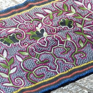 Shipibo Tapestry,Flower of Bobinsana and Chakruna, 36cm by 69 cm, From the Contamana Weaving Community