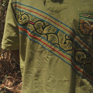 Tia Juana Collection, Noya Rao, Shipibo Ayahuasca Shirt, Presenting the work of Shipibo Sister Tia Juana, Puerto Behtel Shipibo Native Community