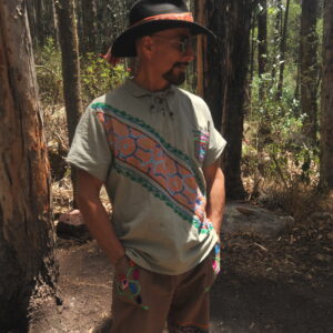 Tia Juana Collection, Chirisanango and Jaguar Shipibo Ayahuasca Shirt, Presenting the work of Shipibo Sister Tia Juana, Puerto Behtel Shipibo Native Community