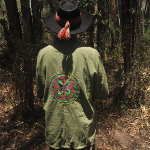 Tia Juana Collection, Shipibo Ayahuasca Shirt, Presenting the work of Shipibo Sister Tia Juana, Puerto Behtel Shipibo Native Community